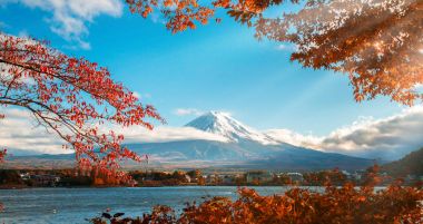 Mount Fuji sonbahar renk, Japonya