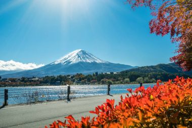 Mount Fuji sonbahar renk, Japonya