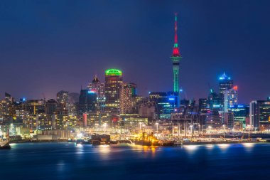 Auckland şehir manzarası, gece