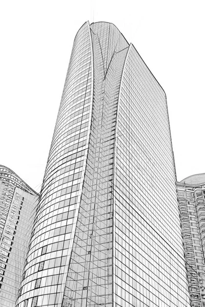 Office building architectural drawing sketch