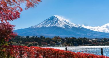 Mount Fuji sonbahar renk, Japonya