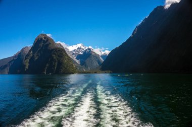 Milford Sound, Yeni Zelanda 'da feribot gezisi.