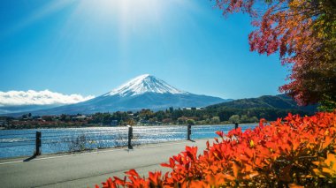 Mount Fuji sonbahar renk, Japonya