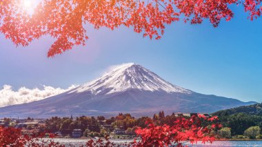 Mount Fuji sonbahar renk, Japonya