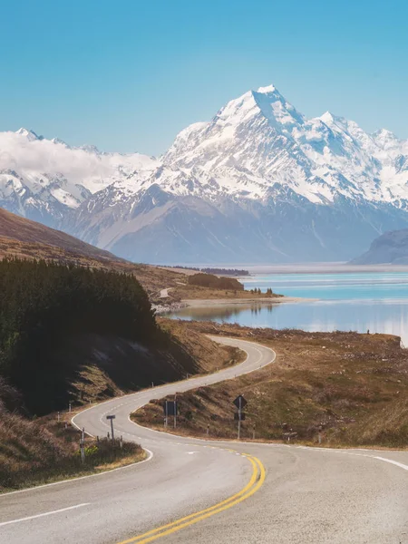 Δρόμος προς το όρος Κουκ, Νέα Ζηλανδία — Φωτογραφία Αρχείου