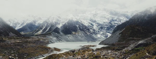 Mountains, Lakes and Meadow Landscape