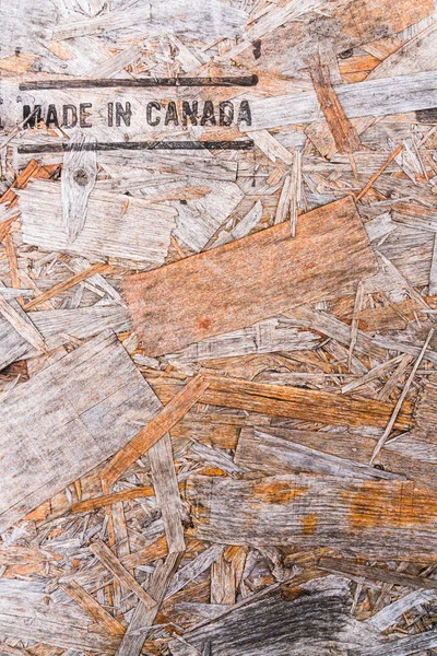 Зроблено в Канаді текст на макулатурний картон деревини — стокове фото