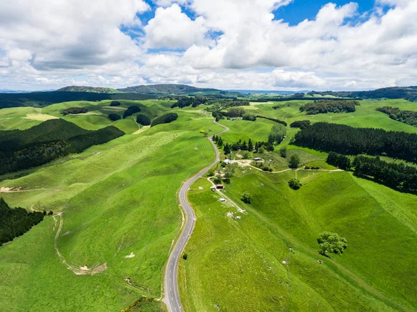 Rotorua, Yeni Zelanda'hill yükseltmelerdeki yolculuk.