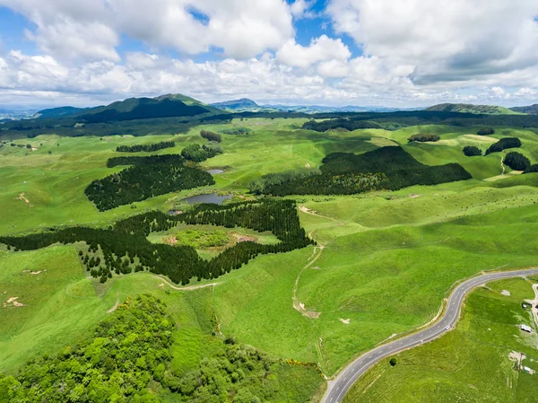 Havadan görünümü koyun çiftliği hill, Rotorua, Yeni Zelanda