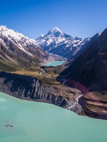 Havadan görünümü Mt Cook manzara, Yeni Zelanda