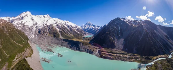 Havadan görünümü Mt Cook manzara, Yeni Zelanda