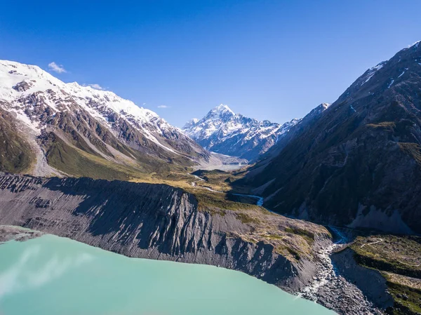Havadan görünümü Mt Cook manzara, Yeni Zelanda