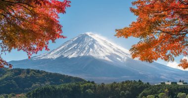 Mount Fuji sonbahar renk, Japonya