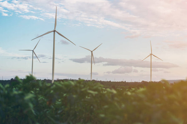 Wind Turbine Farm, Wind Energy Concept.