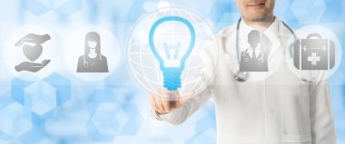 Tıbbi yenilik kavramı - doktor lamba simgesiyle