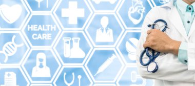 Doktor tıbbi simgeleri arka plan üzerinde