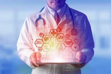 Doktor ile sağlık sigortası Modern arayüz simgesi