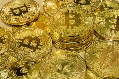 Fiziksel Bitcoin kazık arka plan, Bitcoin incelemesi