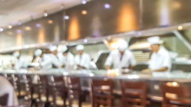 Sushi Restoran Tokyo Japonya arka plan bulanıklık