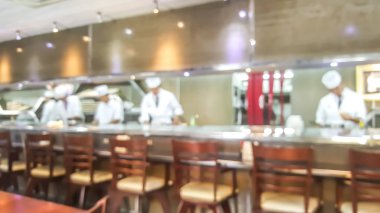Sushi Restoran Tokyo Japonya arka plan bulanıklık