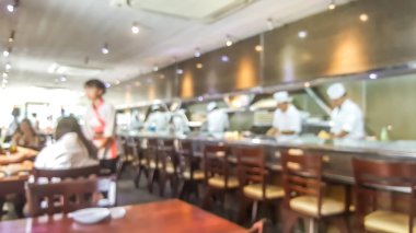 Sushi Restoran Tokyo Japonya arka plan bulanıklık