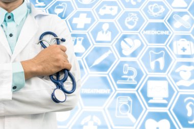 Doktor tıbbi simgeleri arka plan üzerinde