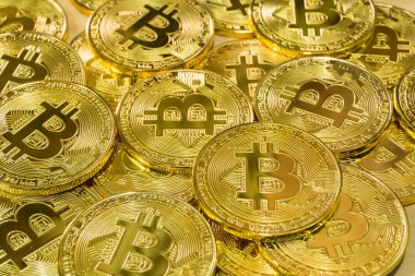 Fiziksel Bitcoin kazık arka plan, Bitcoin incelemesi