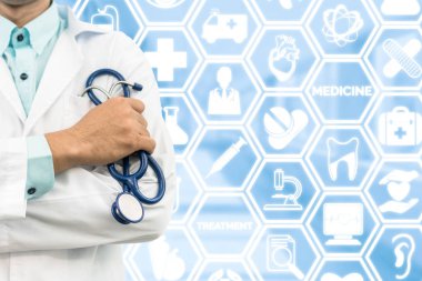 Doktor tıbbi simgeleri arka plan üzerinde