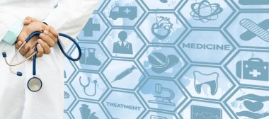 Doktor tıbbi simgeleri arka plan üzerinde