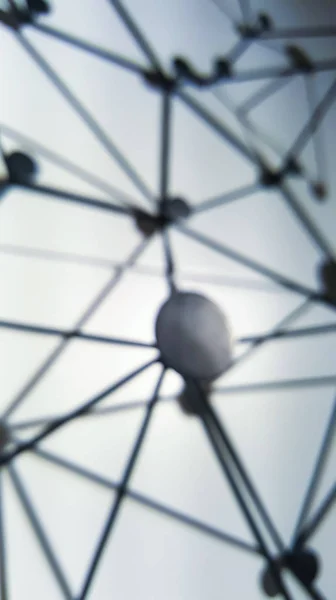 Oskärpa bakgrund av sfär nätverksanslutning. — Stockfoto