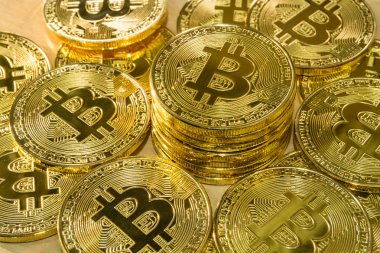 Fiziksel Bitcoin kazık arka plan, Bitcoin incelemesi