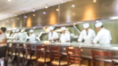 Sushi Restoran Tokyo Japonya arka plan bulanıklık