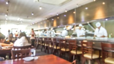Sushi Restoran Tokyo Japonya arka plan bulanıklık