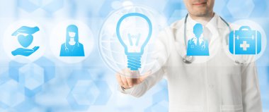 Tıbbi yenilik kavramı - doktor lamba simgesiyle