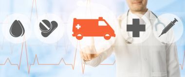 Doktor noktalarda ambulans ve acil durum simgesi