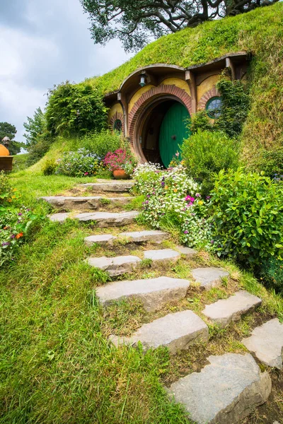 Hobbiton set cinematografico per "The Hobbit" in Nuova Zelanda — Foto Stock