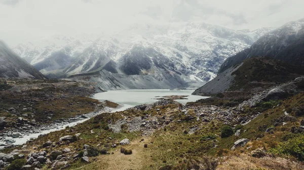 Mountains, Lakes and Meadow Landscape