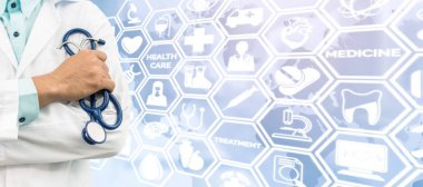 Doktor tıbbi simgeleri arka plan üzerinde