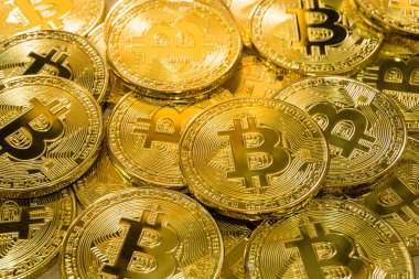 Fiziksel Bitcoin kazık arka plan, Bitcoin incelemesi