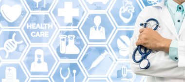 Doktor tıbbi simgeleri arka plan üzerinde