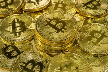 Fiziksel Bitcoin kazık arka plan, Bitcoin incelemesi
