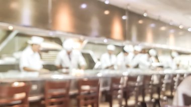 Sushi Restoran Tokyo Japonya arka plan bulanıklık