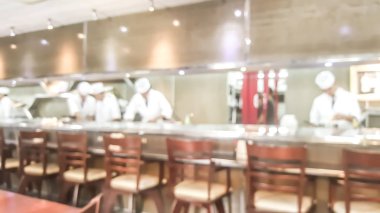 Sushi Restoran Tokyo Japonya arka plan bulanıklık