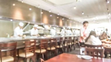 Sushi Restoran Tokyo Japonya arka plan bulanıklık