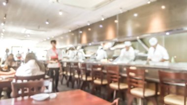 Sushi Restoran Tokyo Japonya arka plan bulanıklık