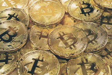 Fiziksel Bitcoin kazık arka plan, Bitcoin incelemesi