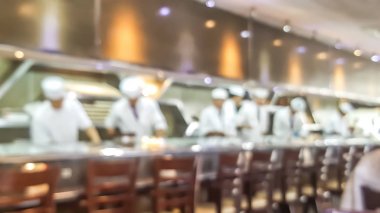 Sushi Restoran Tokyo Japonya arka plan bulanıklık