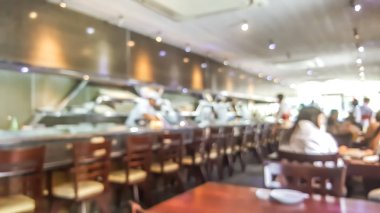 Sushi Restoran Tokyo Japonya arka plan bulanıklık