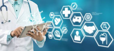 Doktor ile sağlık sigortası Modern arayüz simgesi