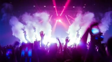 Happy People Dance in Nightclub Party Concert clipart